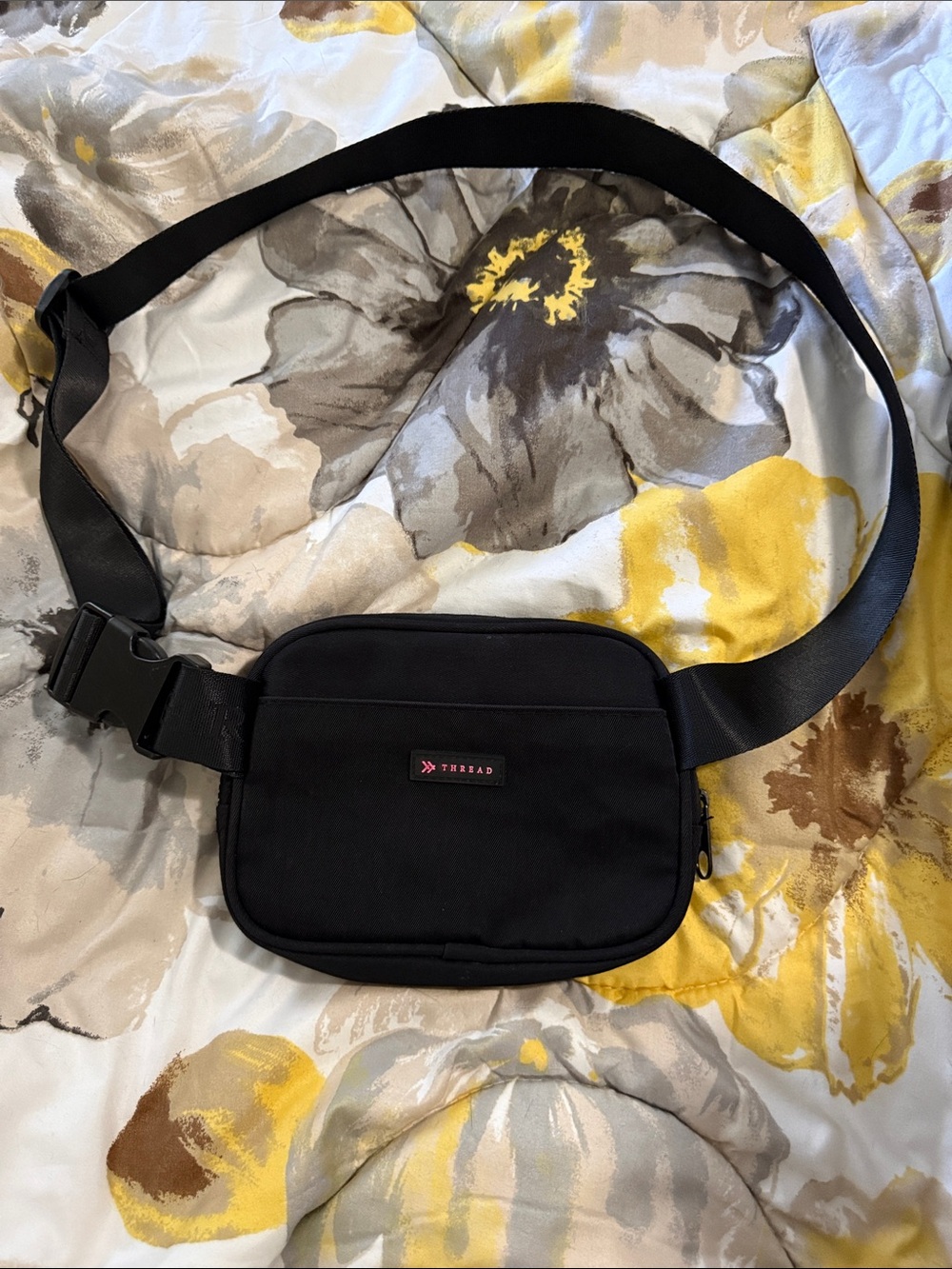 Thread Black Compact Belt Bag with Adjustable Strap